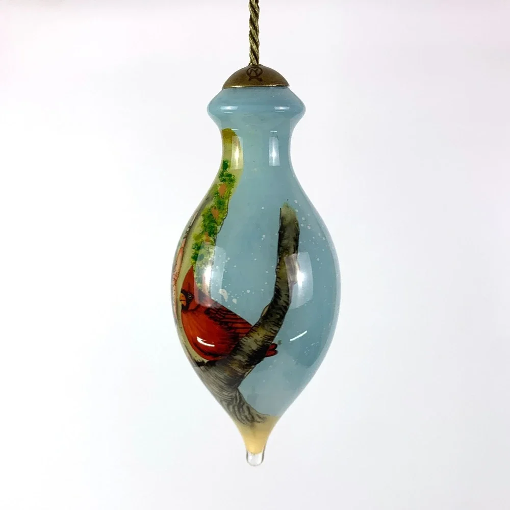 Ne'Qwa Art Near to My Heart Ornament Tracy Lizotte Cardinal Birch‎ Tree Painted